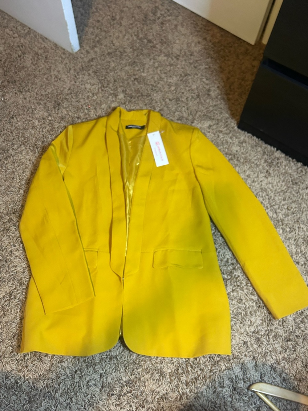 NWT Urban Coco Women’s Yellow Open-Front Blazer Jacket